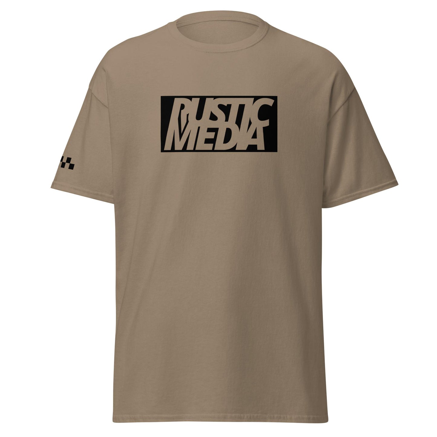 Black Logo Rustic Media 100% Cotton Tee