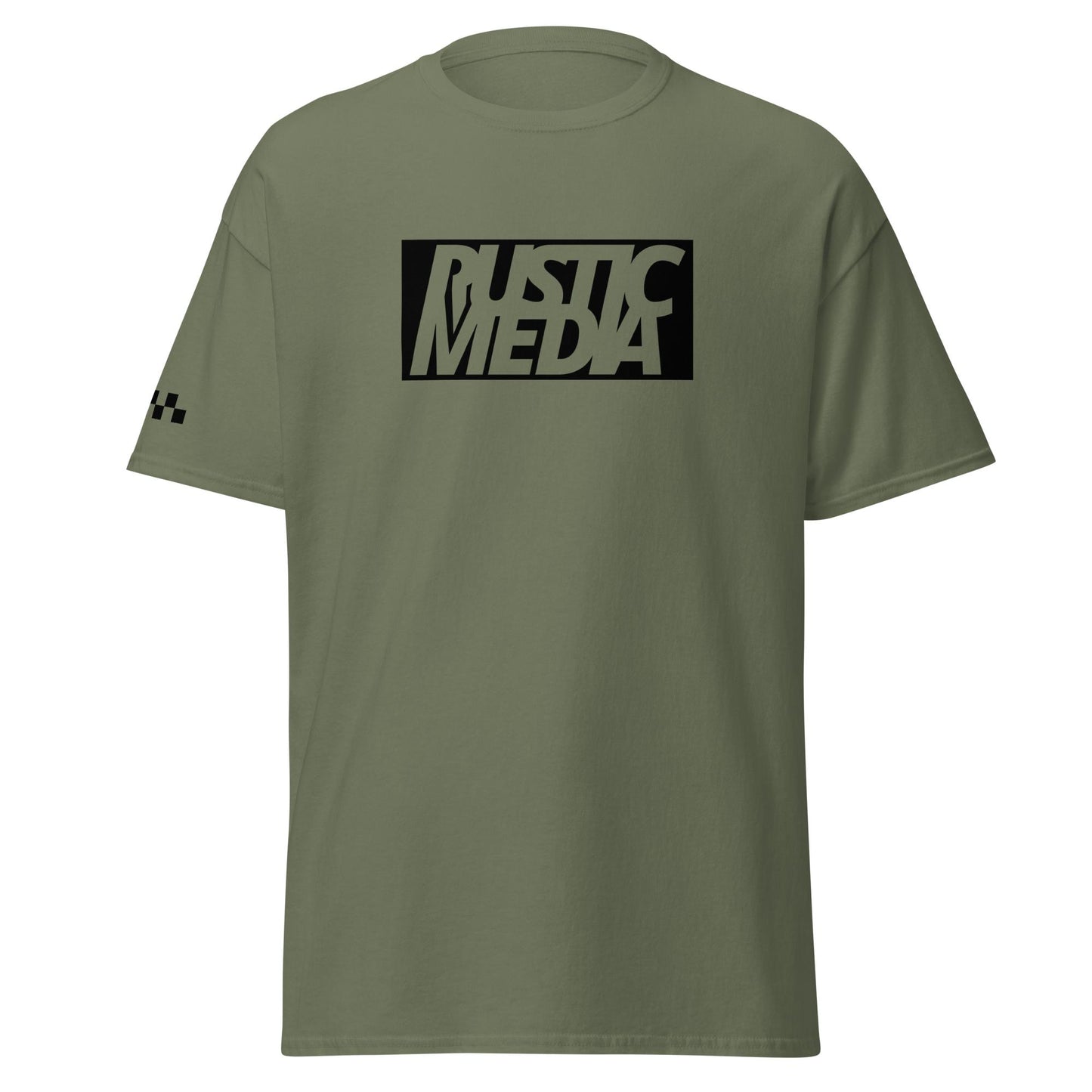 Black Logo Rustic Media 100% Cotton Tee