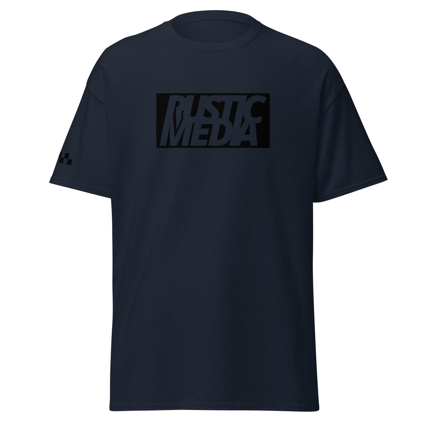 Black Logo Rustic Media 100% Cotton Tee