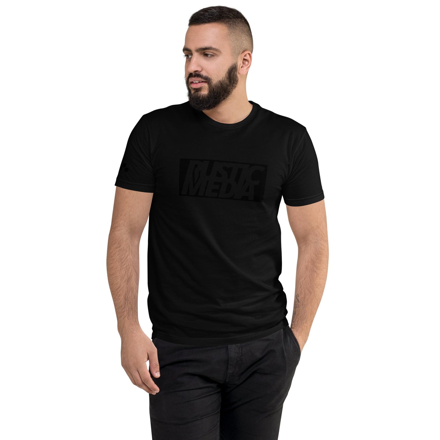 Black Logo Rustic Media Lightweight Tee