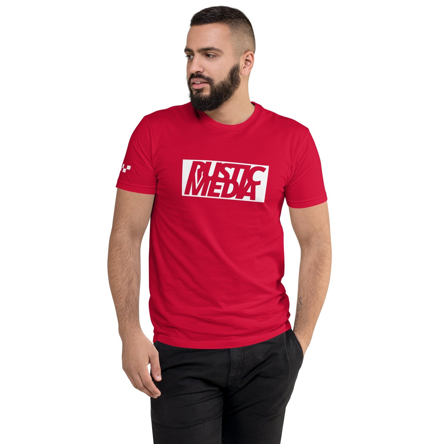 White Logo Rustic Media Lightweight Tee