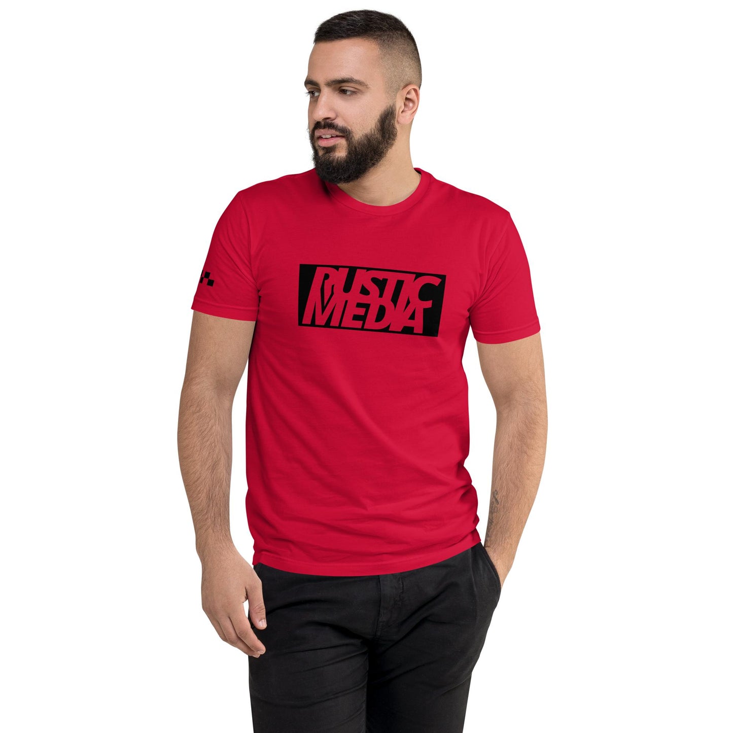 Black Logo Rustic Media Lightweight Tee